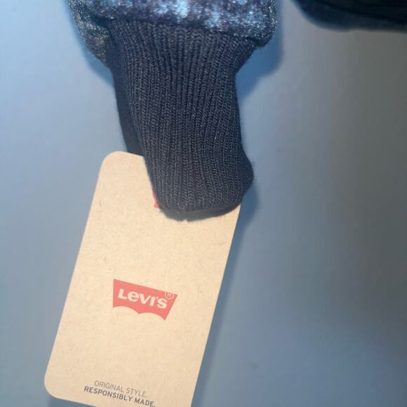 Levi's Women's Blue Plaid Cinch Waist Puffer Jacket - Picture 12 of 15